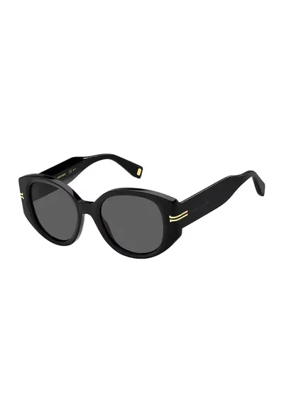 Ochelari de soare cat-eye cu logo pe brate - Negru