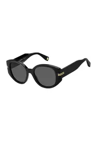 Ochelari de soare cat-eye cu logo pe brate - Negru