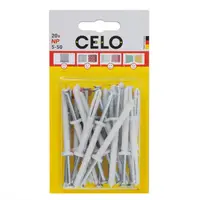 CELO Blister Nail plug NP 5-50 pre-assembled, FB flat rim plug cu countersunk surub (PZ2), zincat