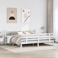 Gossi cadru de pat cu tablie fara saltea, alb, 180x200 cm