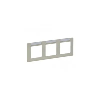 Plate Valena Life - cu label holder (horizontal) - 3 module - ivory