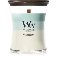Woodwick Trilogy Driftwood Shores lumânare parfumată cu fitil din lemn 275 g