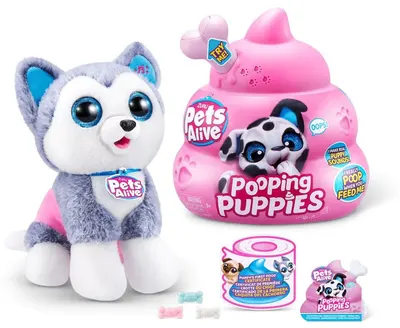 Set de jucării Zuru Pets Alive Pooping Puppies - Cățel de pluș cu accesorii