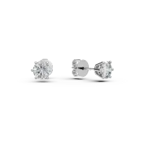Cercei solitaire din aur alb cu diamante de 1.04ct