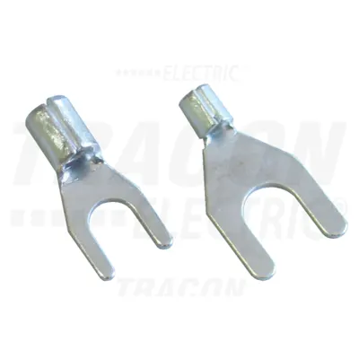 Papuc tip furca, neizolat, cupru electrolitic stanat V10-5 10mm2, M5, (d1=4,5mm, d2=5,3mm)