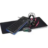 Bundle gaming 4 in 1, tastatura, mouse, mousepad si casti gaming HAVIT KB4795M, USB/plug 3.5, 19 taste anti-ghosting, US Layout (Negru)