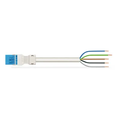pre-assembled connecting cable; Eca; Plug/open-ended; 5-pole; Cod. I; H05VV-F 5G 1.5 mm²; 1 m; 1,50 mm²; blue