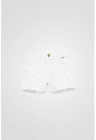 Pantaloni scurti de denim cu aplicatie de dantela