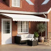 vidaXL Copertină retractabilă manuală Alb 5 x 3 m