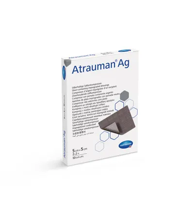 Pansament cu Argint Atrauman Ag 5 x 5 cm, 10 bucati – Hartmann