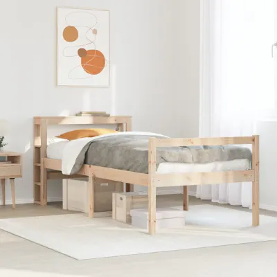 vidaXL Cadru de pat senior cu tăblie, 90x200 cm, lemn masiv pin