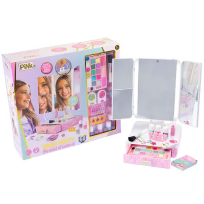 Studio de machiaj interactiv cu oglinda vorbitoare - Pink it Smart Vanity