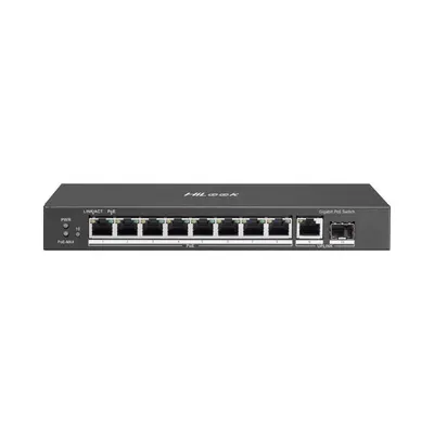 Switch PoE cu 8 porturi HikVision HiLook NS-0510P-58, 10/100/1000 Mbps, 20 Gbps, 14.88 Mpps, 1.5 Mbits, fara management