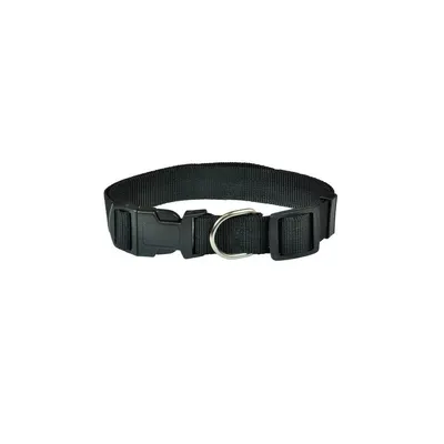 Zgarda textila, neagra, ajustabila, 25 mm x 40-55 cm