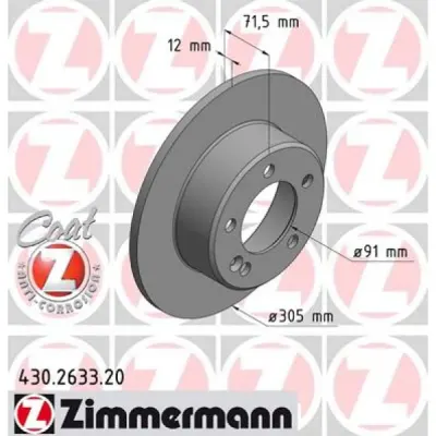 Disc frana ZIMMERMANN 430.2633.20