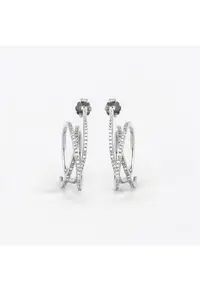 Cercei din argint 925 placat cu rodiu - zirconiu -