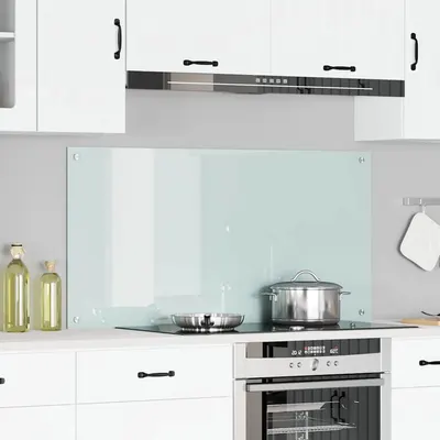 vidaXL Panou de bucătărie Alb 120 x 60 cm sticlă securizată