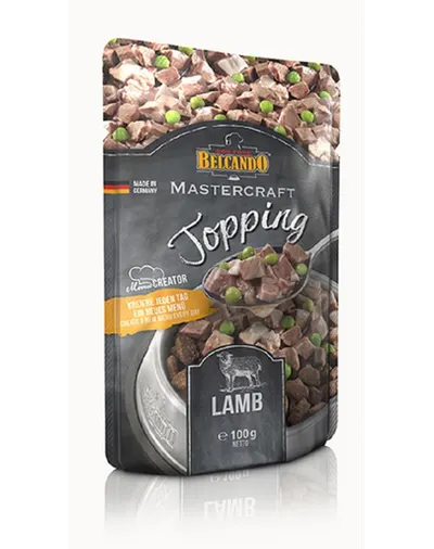 BELCANDO Mastercraft Topping 6x100 g hrana miel si mazare, pentru caini