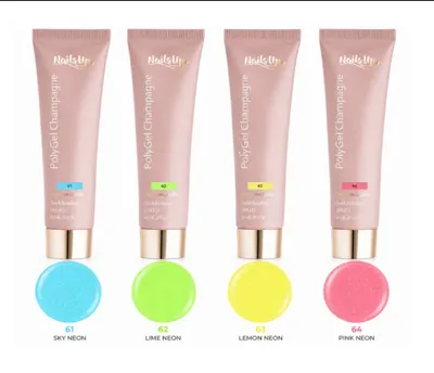 NAILSUP Set 4 PolyGel Champagne Neon Collection 60g