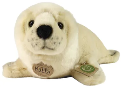 Jucărie de pluș Rappa Prieteni eco - Sigiliu albн, 32 cm