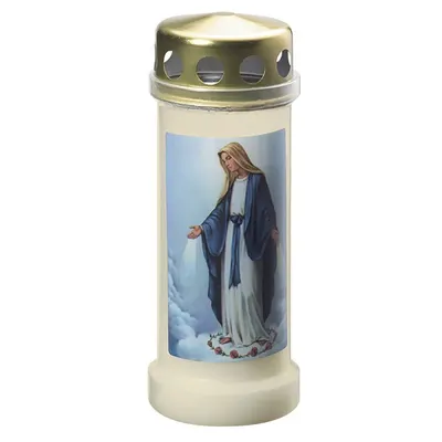 Candela Bolsius Nr. 6 cu Capac Maica Domnului - Alb