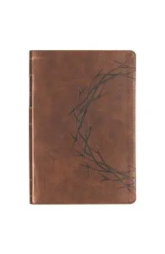 KJV Bible Giant Print Full-Size Faux Leather, Crown of Thorns/Amazing Grace, Brown
