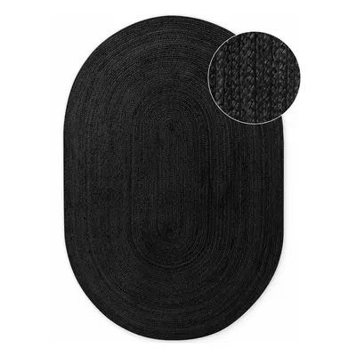 Covor negru reversibil/țesut manual din iută 160x230 cm Braided – Hanse Home