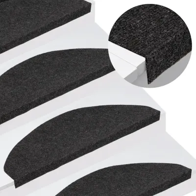 vidaXL Covorașe scară autoadezive 30 buc Negru 65x22,5x3,5 cm