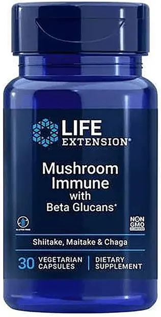 Mushroom Immune with Beta Glucans, 30 vege capsule, Life Extension