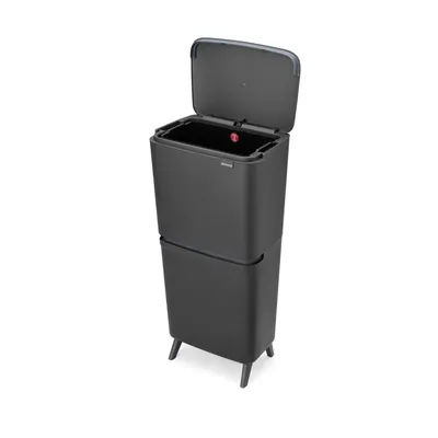 Coș de gunoi gri închis pentru reciclare 20+25 l din plastic SortUp Recycle Hi – Brabantia