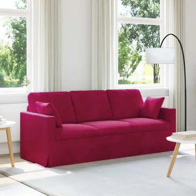 vidaXL Canapea Roșu Vin 198 x 78 x 80 cm Catifea