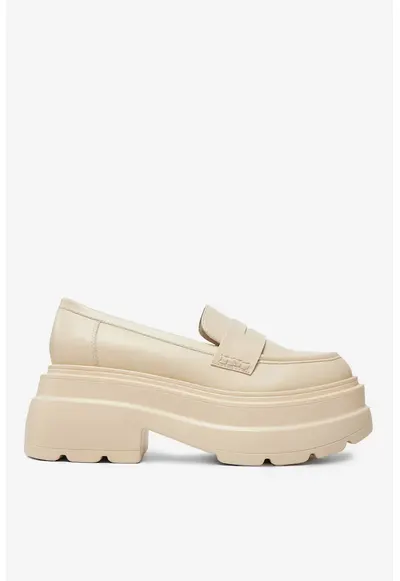 Mocasini Material Sintetic - Culoare Bej - Bej