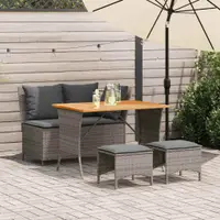 Gossi set mobilier de gradina cu perne, 4 piese, gri, poliratan