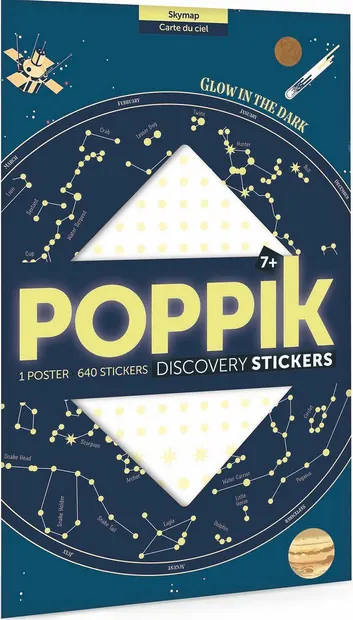 Poster cu stickere Poppik Discovery - Constelații, strălucind
