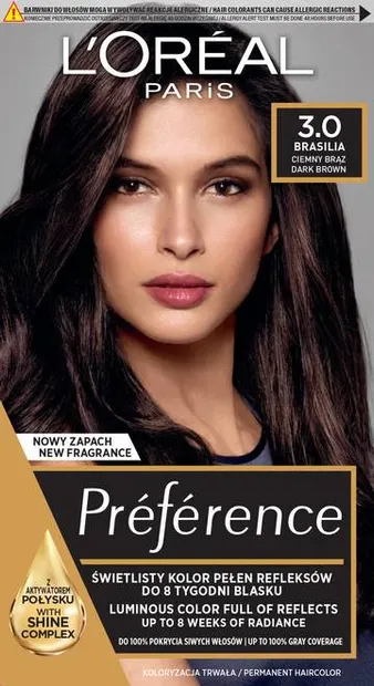 L'Oréal Préférence Vopsea de păr, 3.0 Brasilia