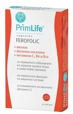 PrimLife Ferofolic, 30 capsule, Naturprodukt