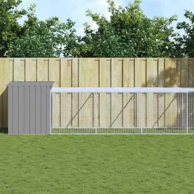 Gossi cotet pui cu incinta gri deschis 110x1221x110cm otel galvanizat