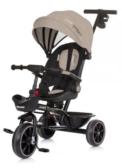 Tricicletă cu umbrar Chipolino - Max Sport, latte