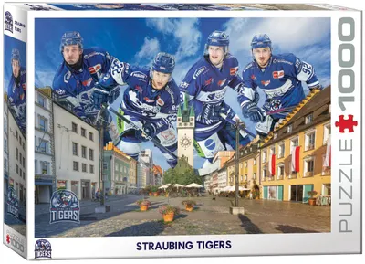 Puzzle Eurographics de 1000 de bucăți - Echipa de hochei pe gheață „Straubing Tigers”