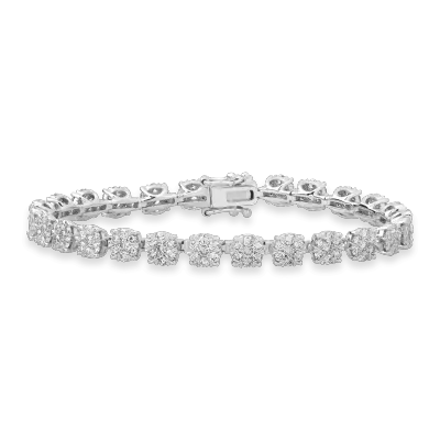 Bratara tennis din aur alb cu diamante de 2ct