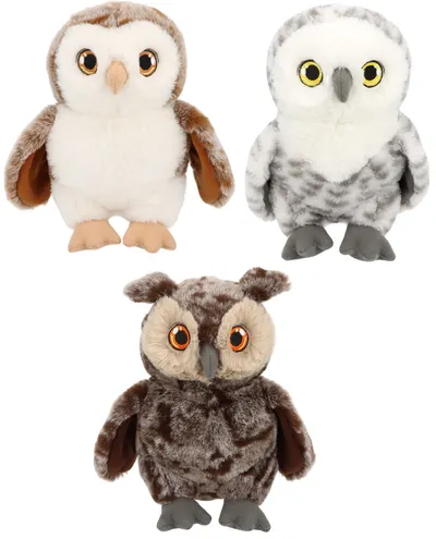 Jucărie de pluș ecologică Keel Toys Keeleco - Bufniță, 18 cm, asortiment