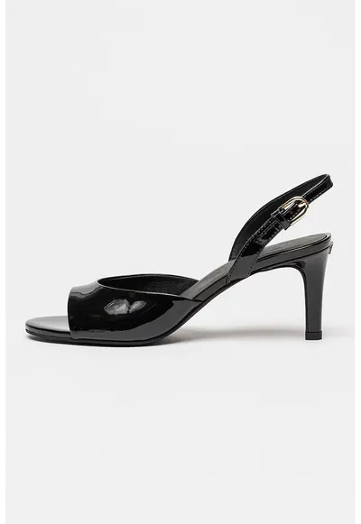 Sandale din piele lacuita Essential - Negru