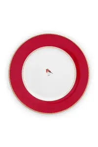 Farfurie din porțelan, Pip Studio, Red, 26.5cm, colecția Love Birds