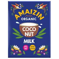 Lapte de Cocos Bio, 17% Grasime, Tetra Pack, Amaizin, 200 ml