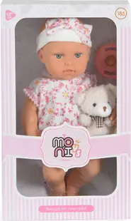 Păpuşă Moni Toys - Lovely Baby, cu haine si accesorii florale, 30 cm