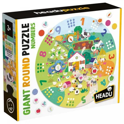 Puzzle mare rotund Headu - Numere