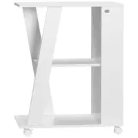 HOMCOM Cărucior Bucătărie din Lemn, 2 Rafturi Deschise, Pe Roti, Design Pragmatic, Alb 60x38x77cm | Aosom Romania