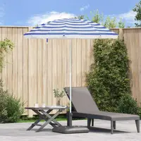 vidaXL Parasol de Grădină Poliester 170T Albastru și Alb