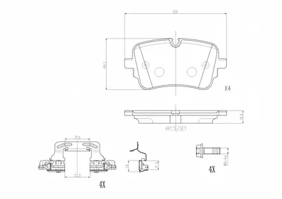 Set placute frana Spate potrivit AUDI A6 ALLROAD C8, A6 C8, A7, A8 D5, E-TRON, Q7, Q8, Q8 E-TRON; VW TOUAREG 2.0-Electric 01.15