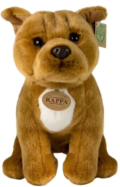 Jucărie de pluș Rappa Eco Friends - Câine Staffordshire Bull Terrier maro, 30 cm